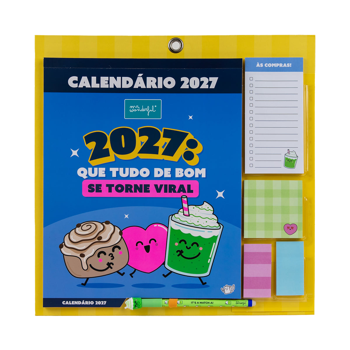 Calendário de parede magnético 2027 Que tudo de bom se torne viral | Mr. Wonderful