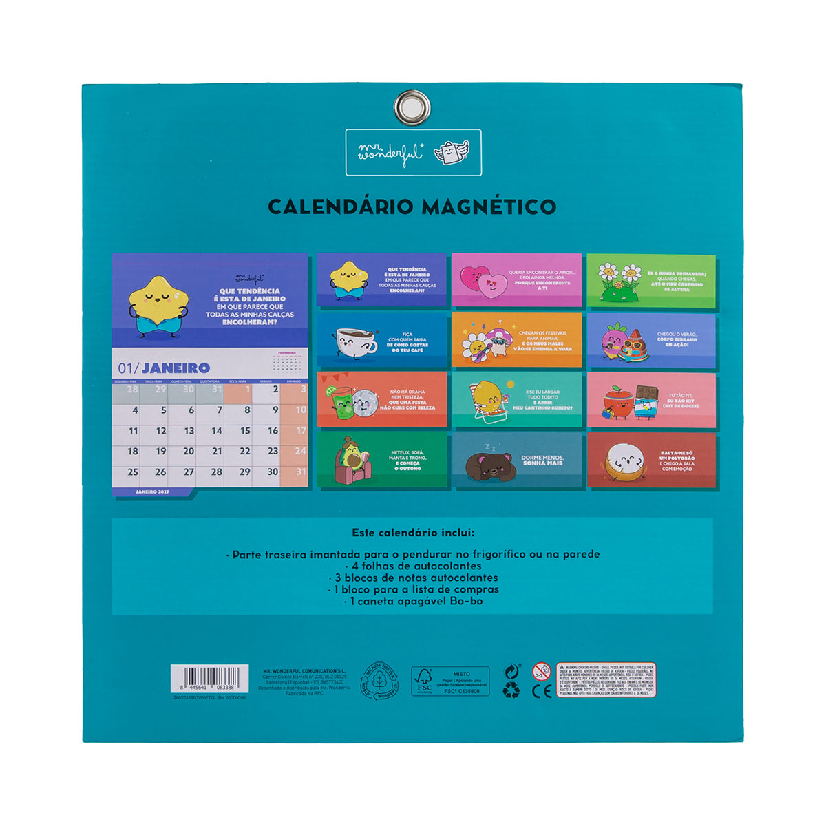 Calendário magnético Mr. Wonderful 2027