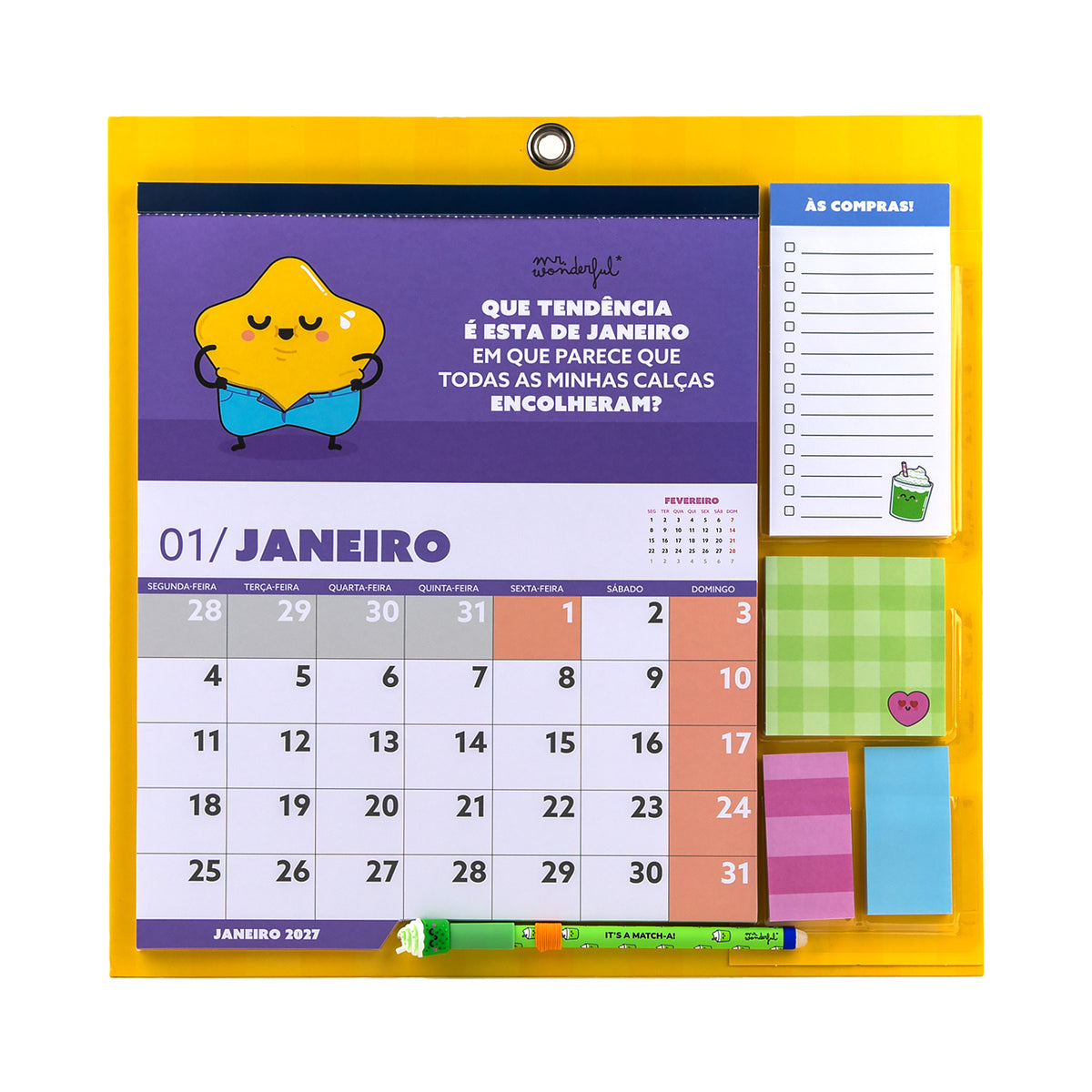 Calendário magnético de parede 2027 Mr. Wonderful