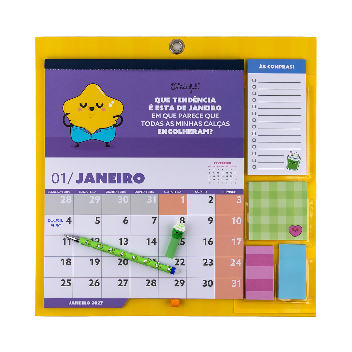 Calendário magnético 2027 para parede e frigorífico | Mr. Wonderful 