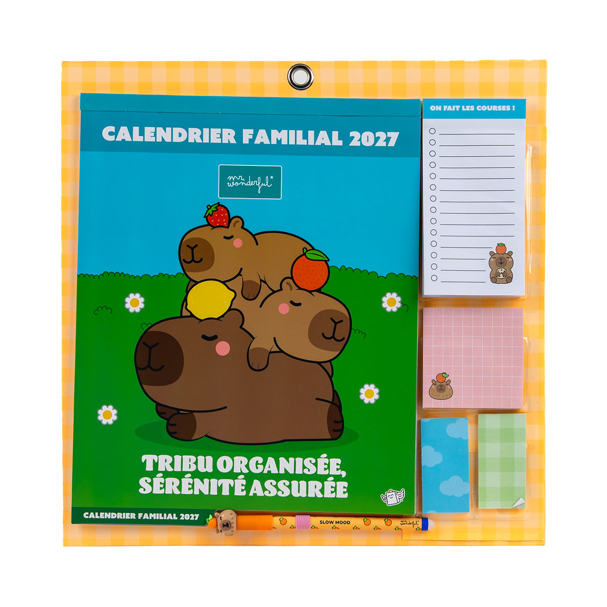 Calendrier mural magnétique familial 2027 Tribu organisée sérénité assurée | Mr. Wonderful 