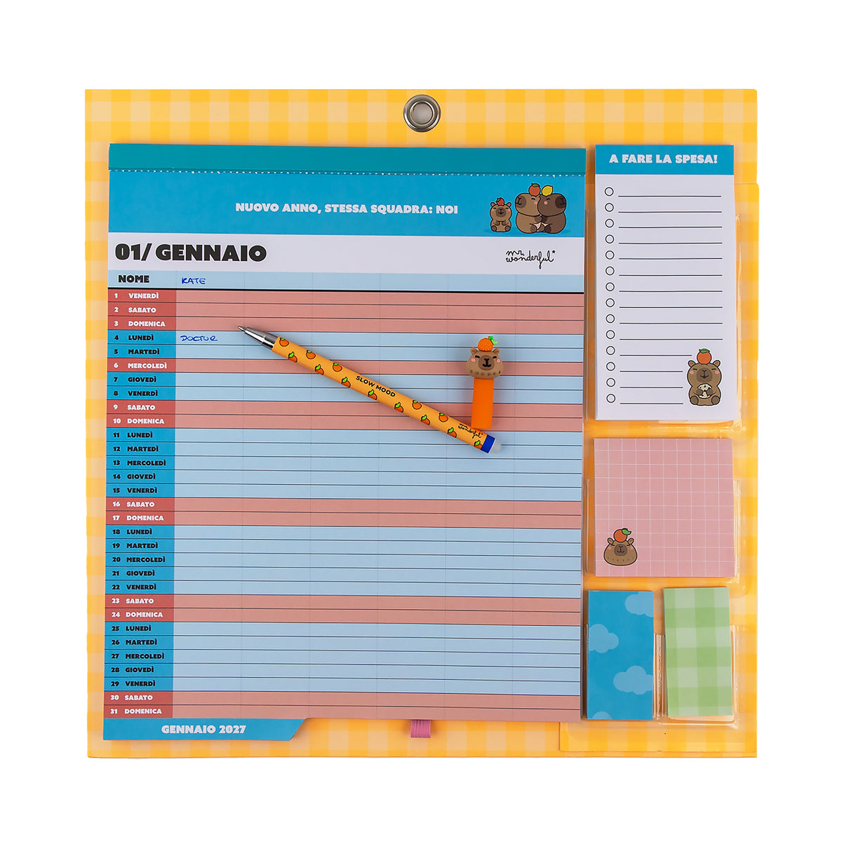 Calendario magnetico 2027 per parete e frigorifero | Mr. Wonderful 