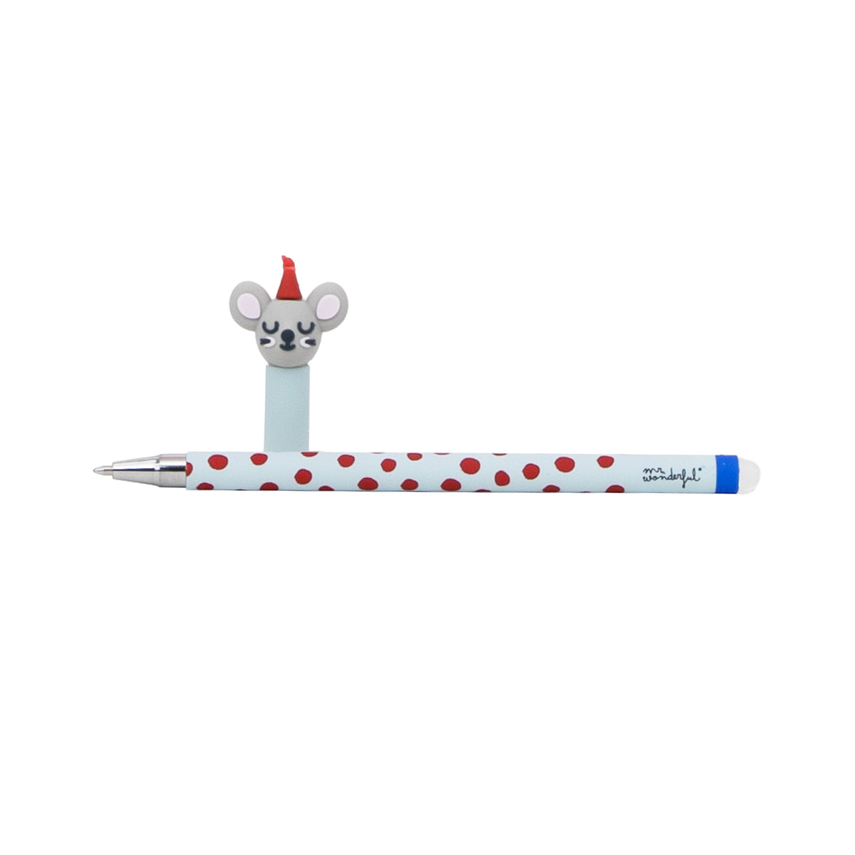 Boli borrable BO-BO tinta azul ratón Pip regalo original de Mr. Wonderful 