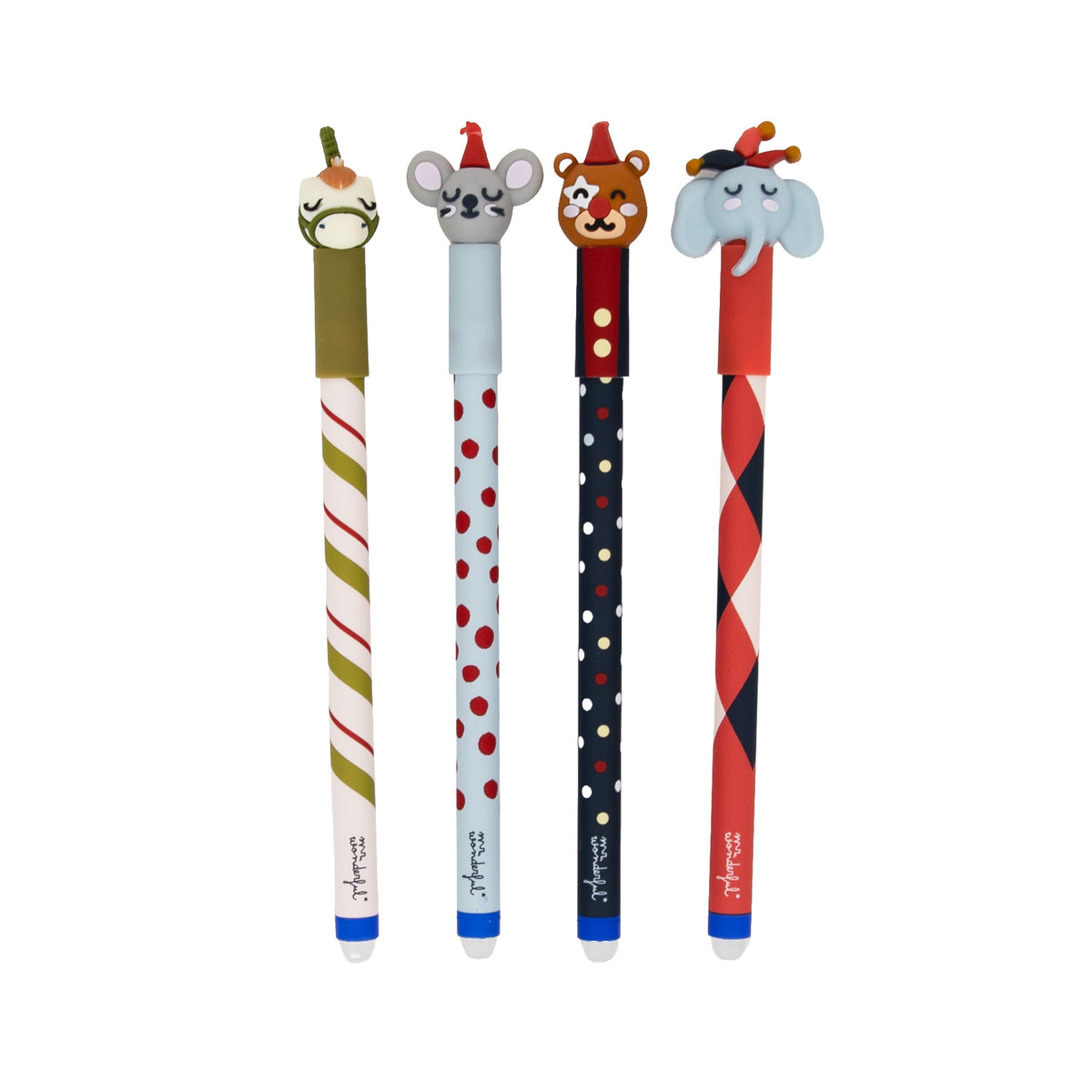 Set de 4 Bolis borrables BO-BO tinta azul negra verde y roja regalo original de Mr. Wonderful