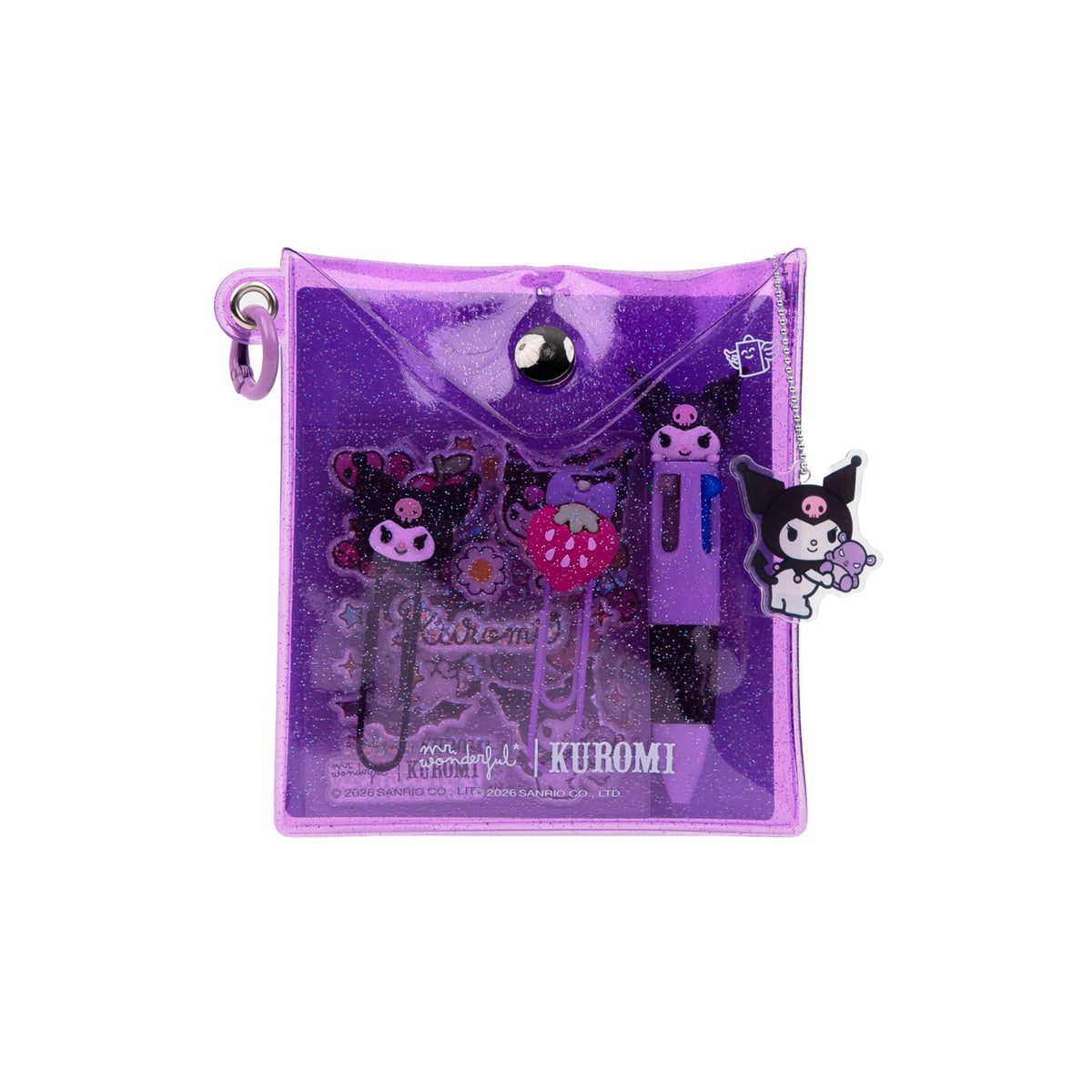 Estuche con colgador y charm - Estuche de Kuromi con colgador y charm decorativo | Mr. Wonderful 