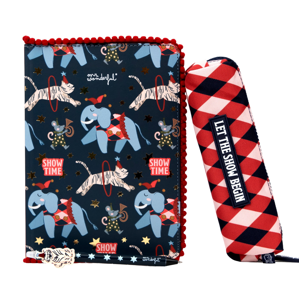 Conjunto de boli cuaderno y estuche Mr.wonderful regalo original inspirado en el circo