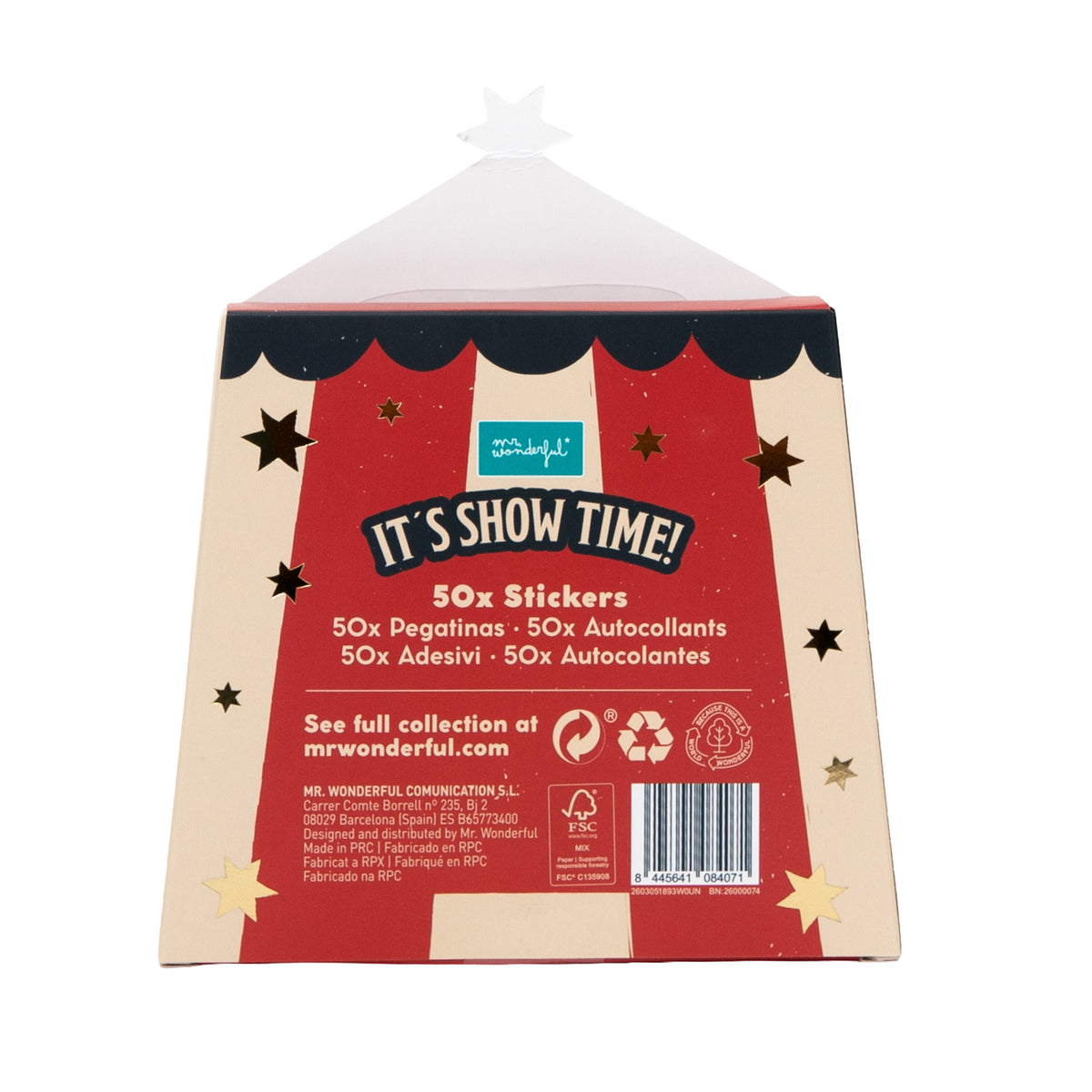 Caja de stickers Circus Mr. Wonderful