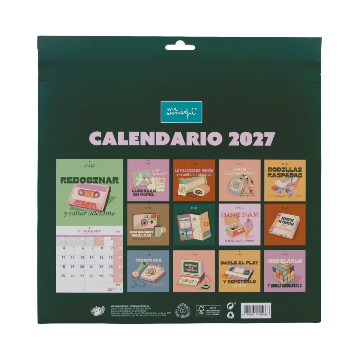 Calendario póster de pared 2027 Mr. Wonderful