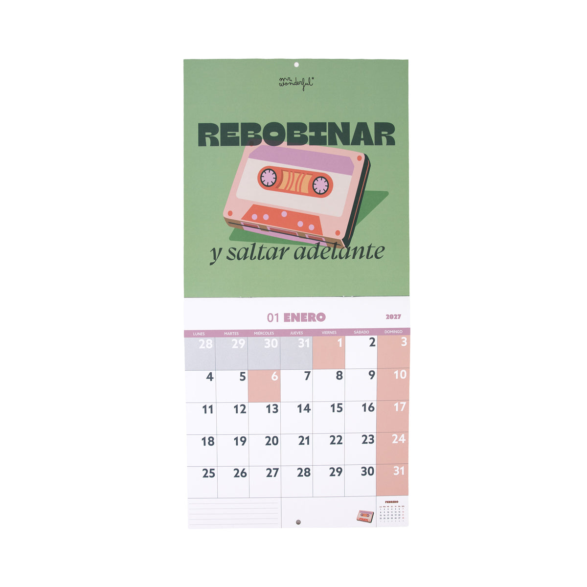 Calendario póster estilo vintage Mr. Wonderful