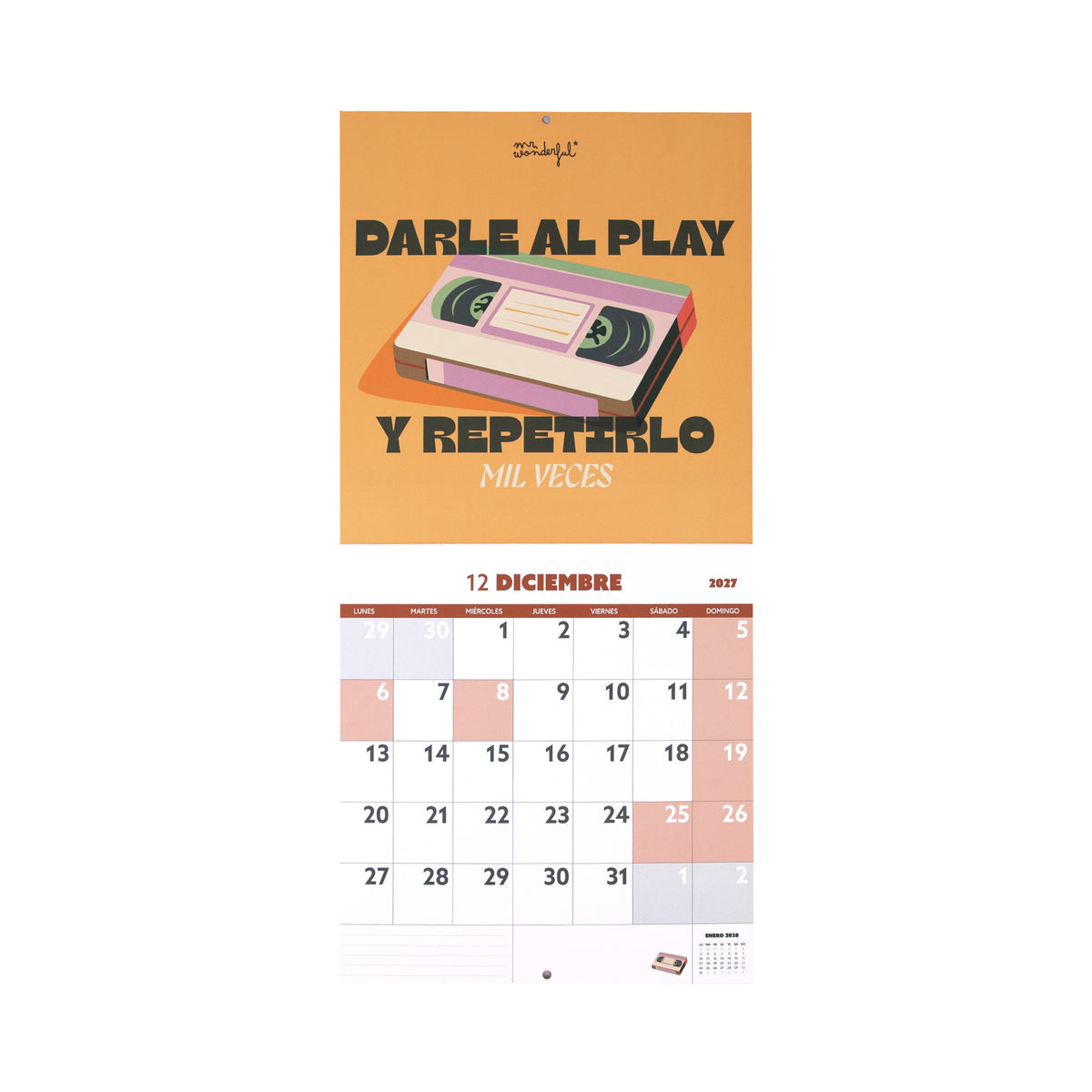 Calendario póster decorativo 2027 Mr. Wonderful