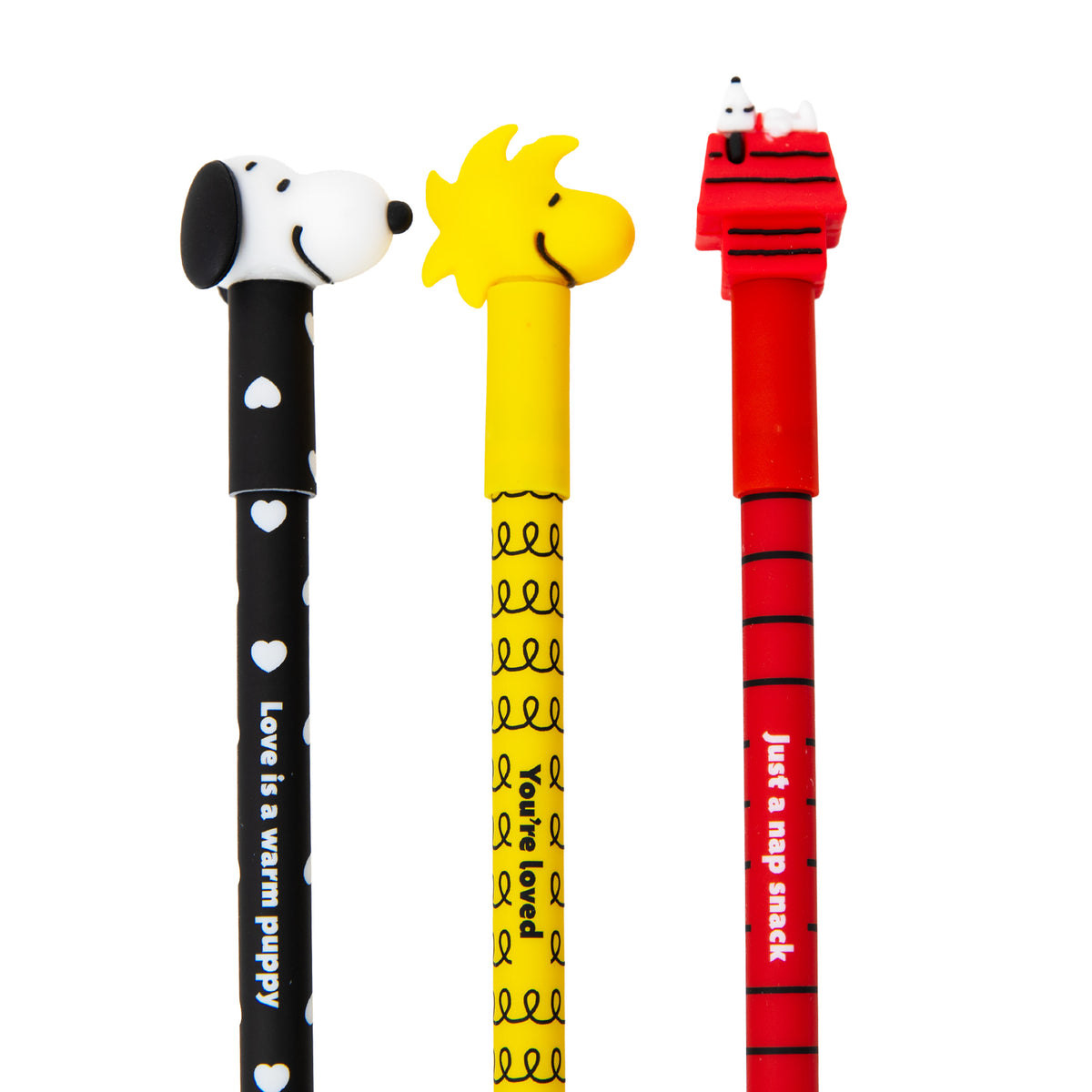 Set de 3 bolis borrables Bo-Bo - Snoopy + Woodstock + Casa