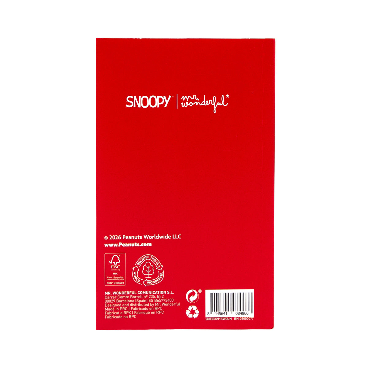 Libreta tipo bloc Snoopy - Travel makes a person grow