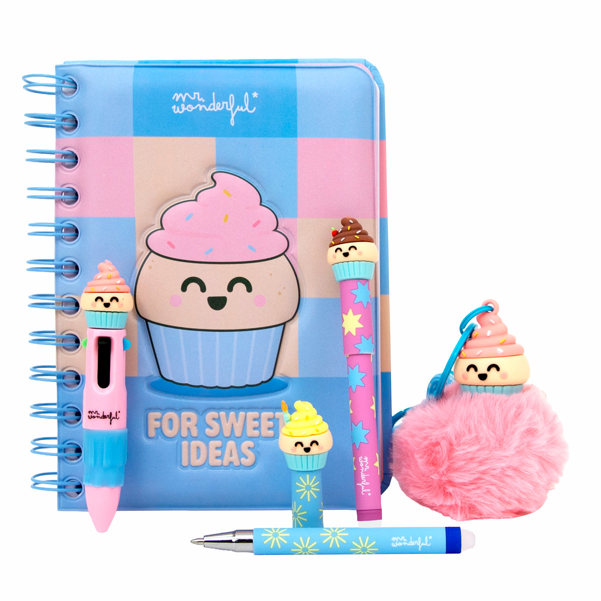 Mini set de escritura divertido de cupcake de mr. wonderful 