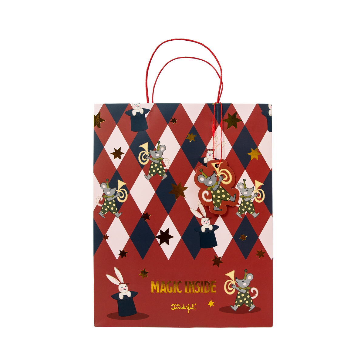 Bolsa de regalo original de Mr. Wonderful de color rojo y de ratones 