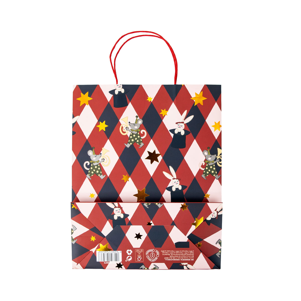 Bolsa de regalo original de Mr. Wonderful de color rojo y de ratones 