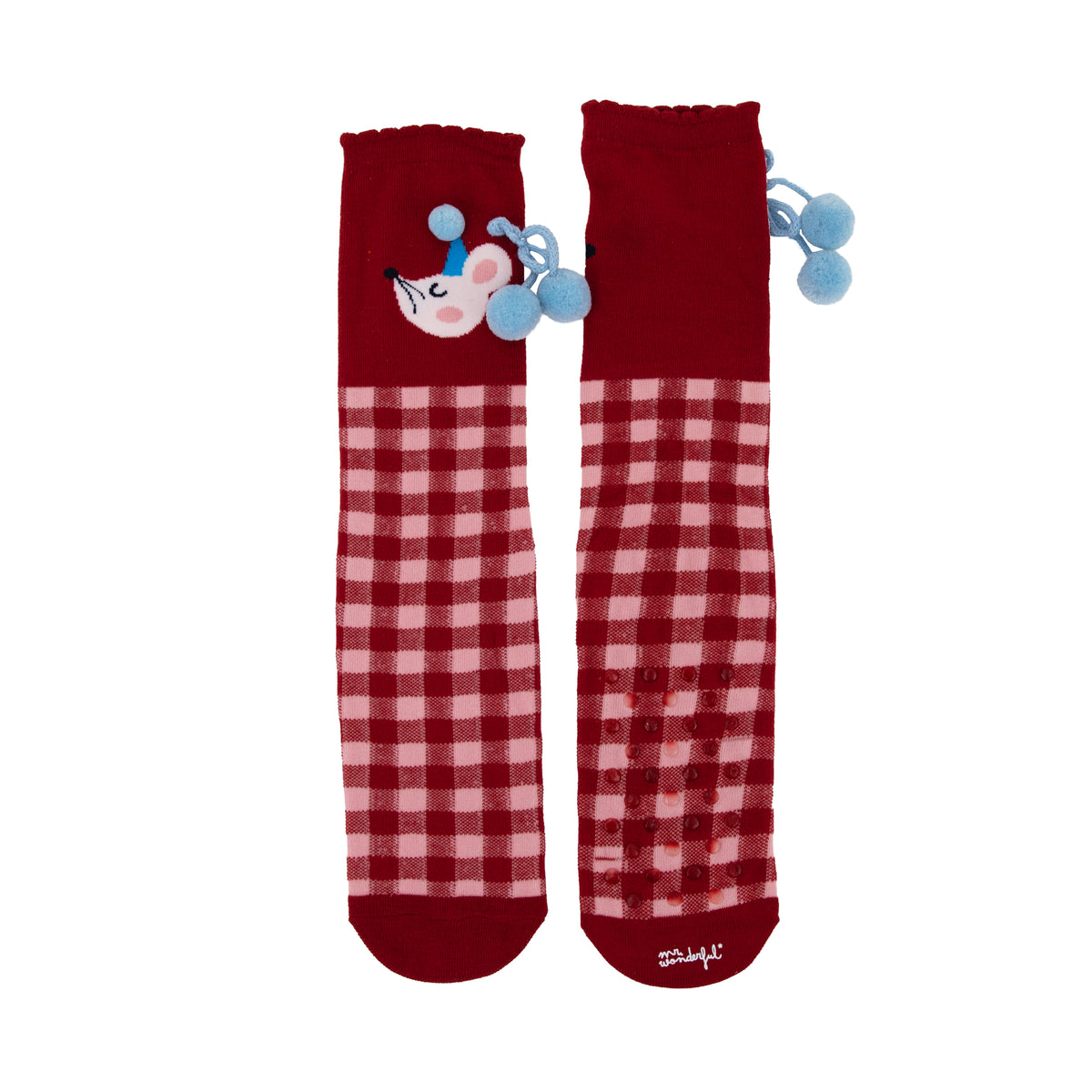 Calcetines divertidos de ratón rojo un regalo original de Mr. Wonderful