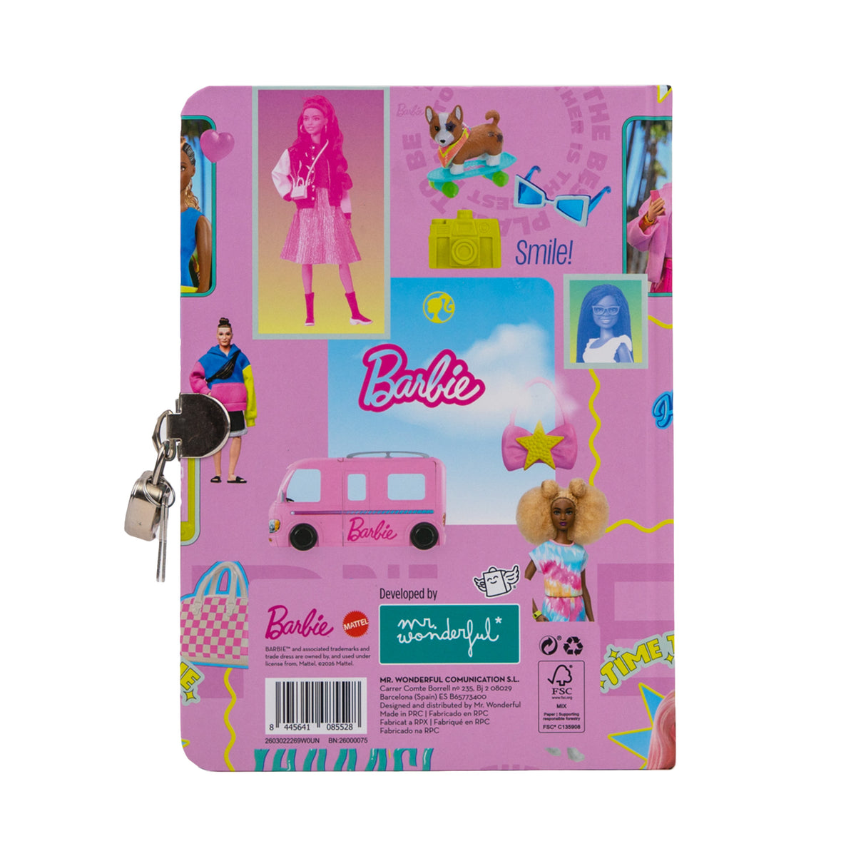 Diario Barbie para escribir y guardar secretos Mr. Wonderful
