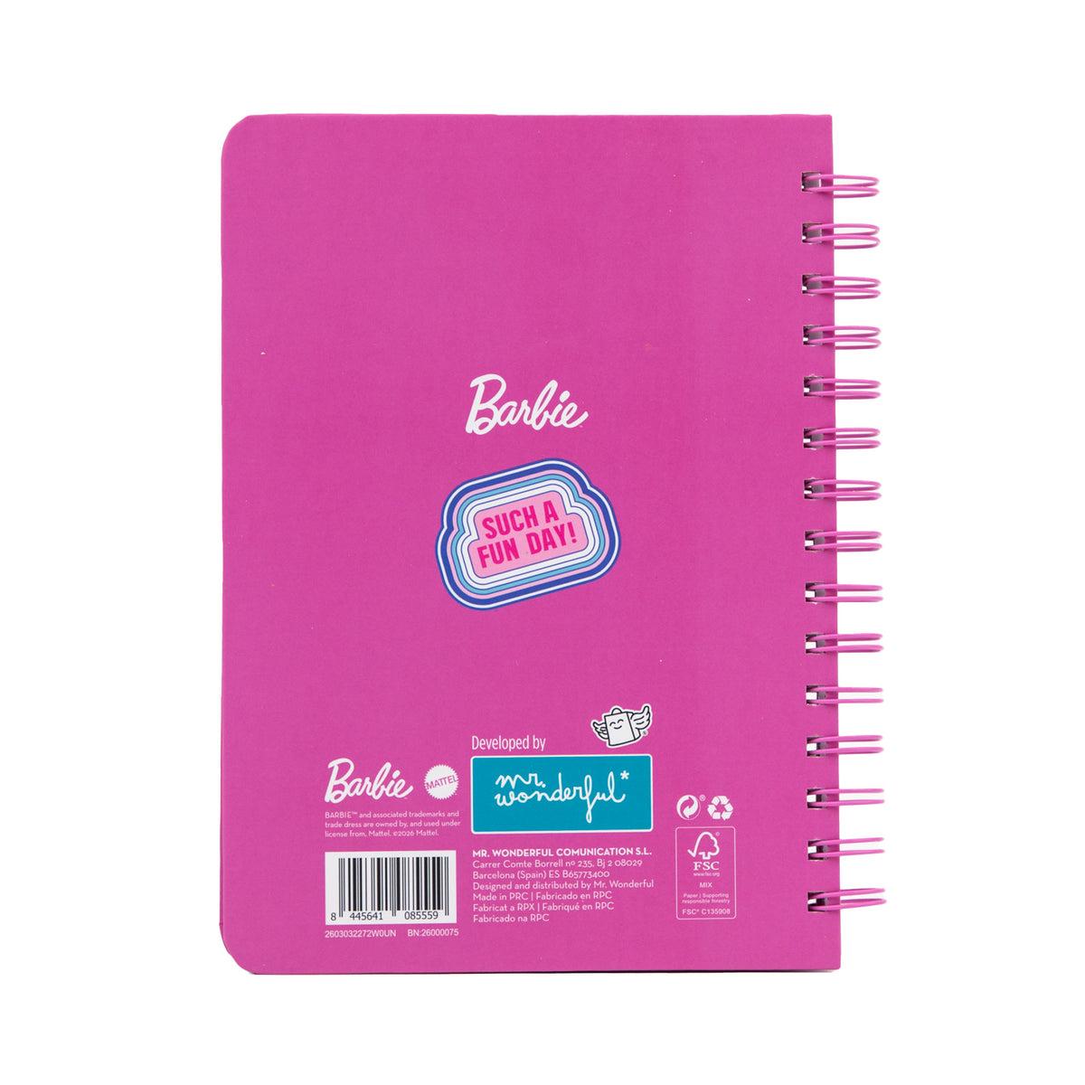 Libreta A5 Barbie para escribir y dibujar Mr. Wonderful