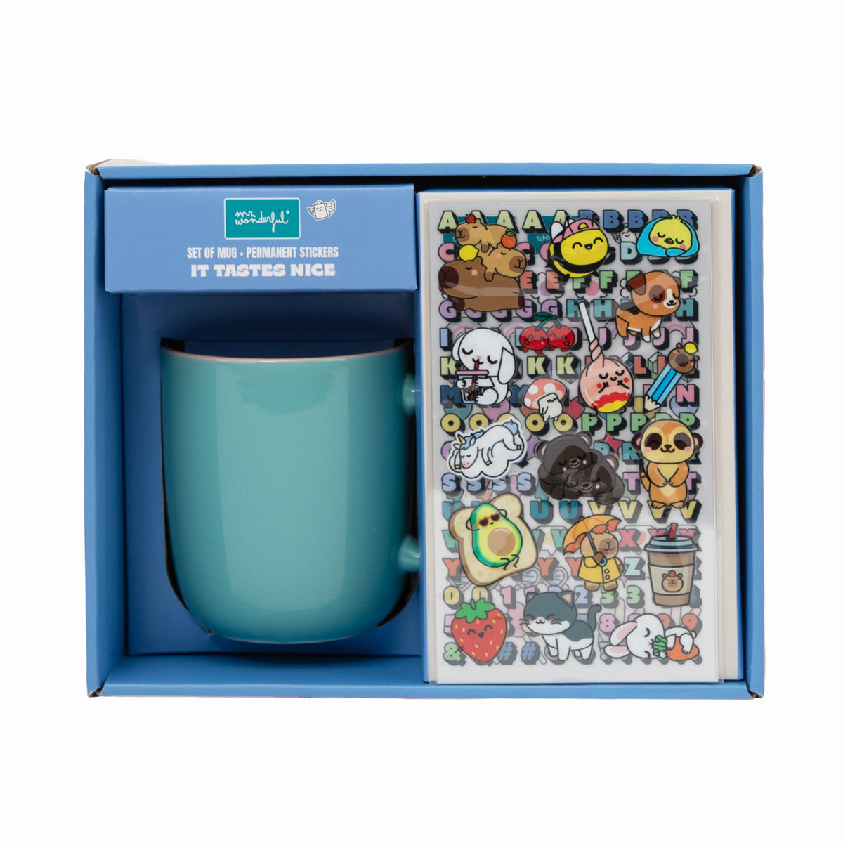 Set de taza con stickers permanentes It Tastes Nice Mr. Wonderful