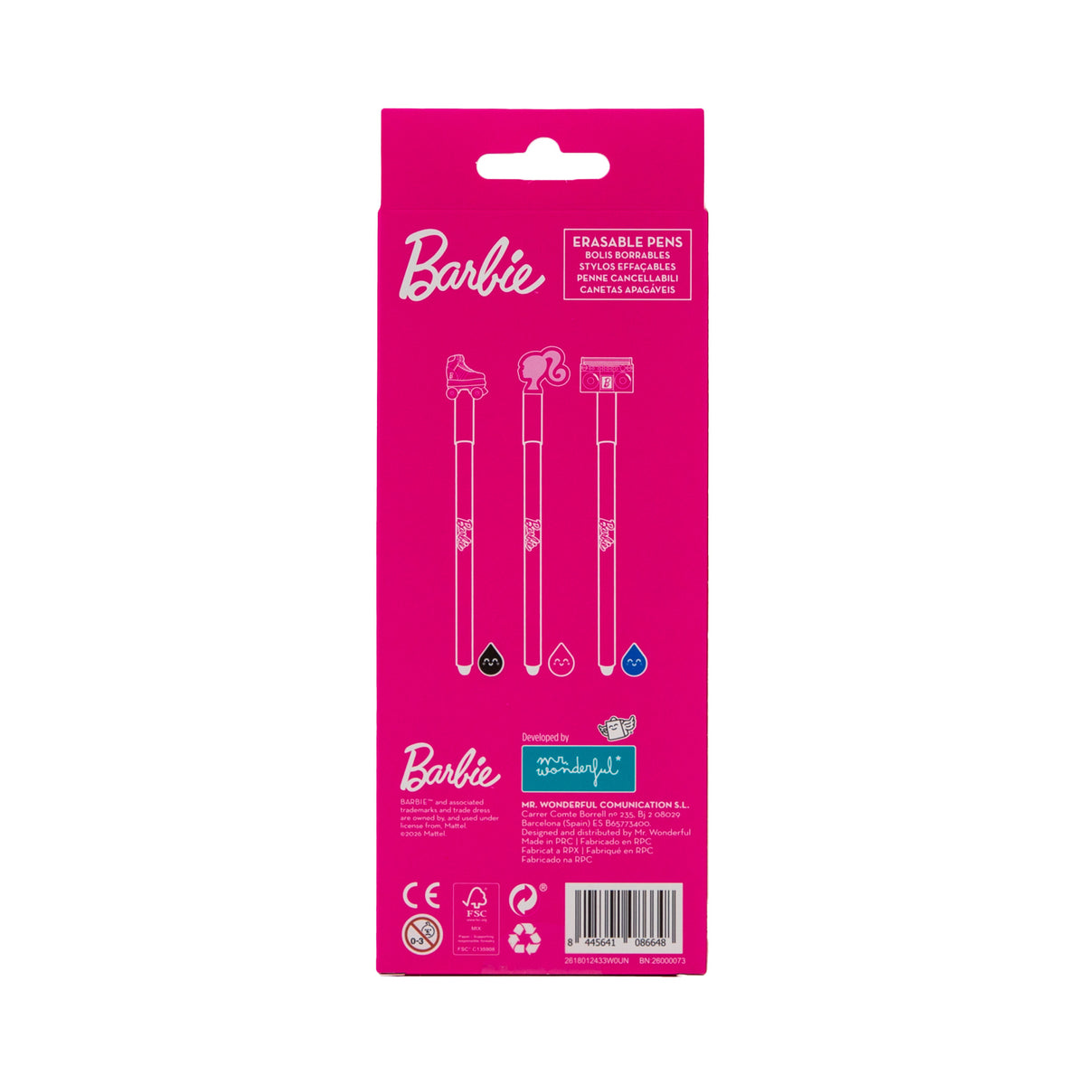Set Bo-Bo Barbie con 3 colores de tinta Mr. Wonderful