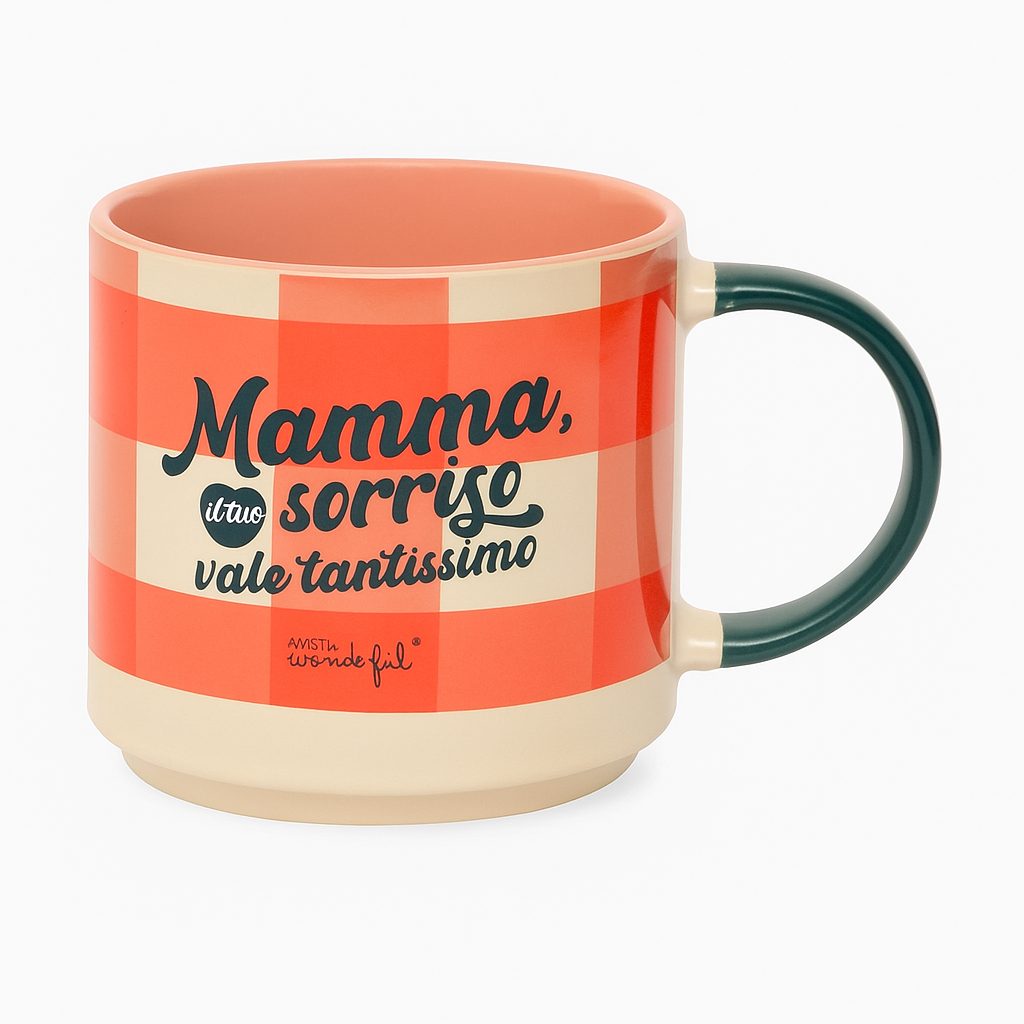 Tazza con messaggio per le mamme Mr. Wonderful Festa della Mamma - Mamma, il tuo sorriso vale tantissimo